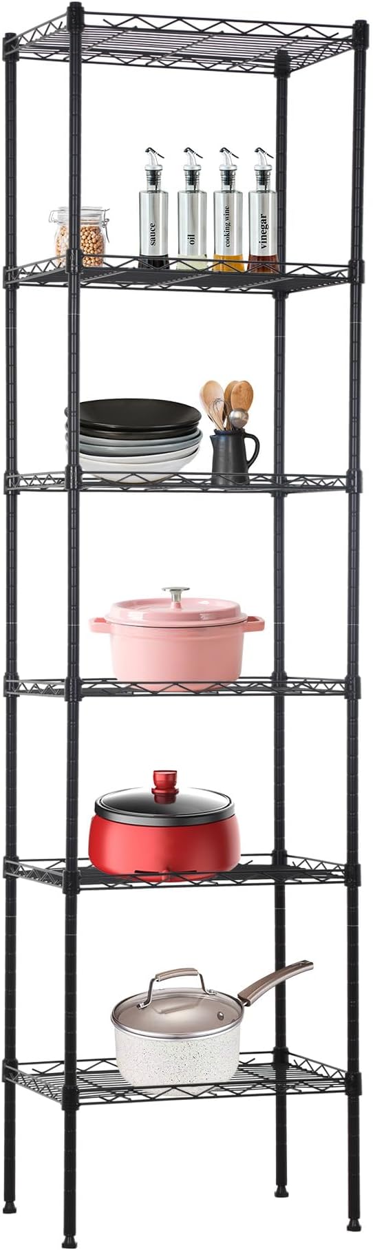 BestOffice Metal Garage Shelving 6 Tiers Garage Storage Shelves Heavy Duty 17”D by BestOffice