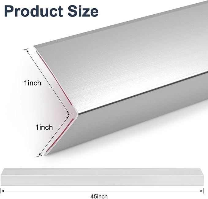 4PCS 45" Aluminum Metal Corner Protectors, Self Adhesive Corner Guards - Image 2