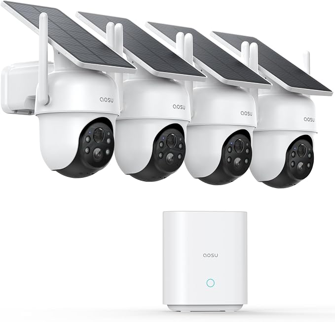 AOSU Security Cameras Outdoor Wireless, 4 Cam-Kit, No Subscription, by aosuSecurity