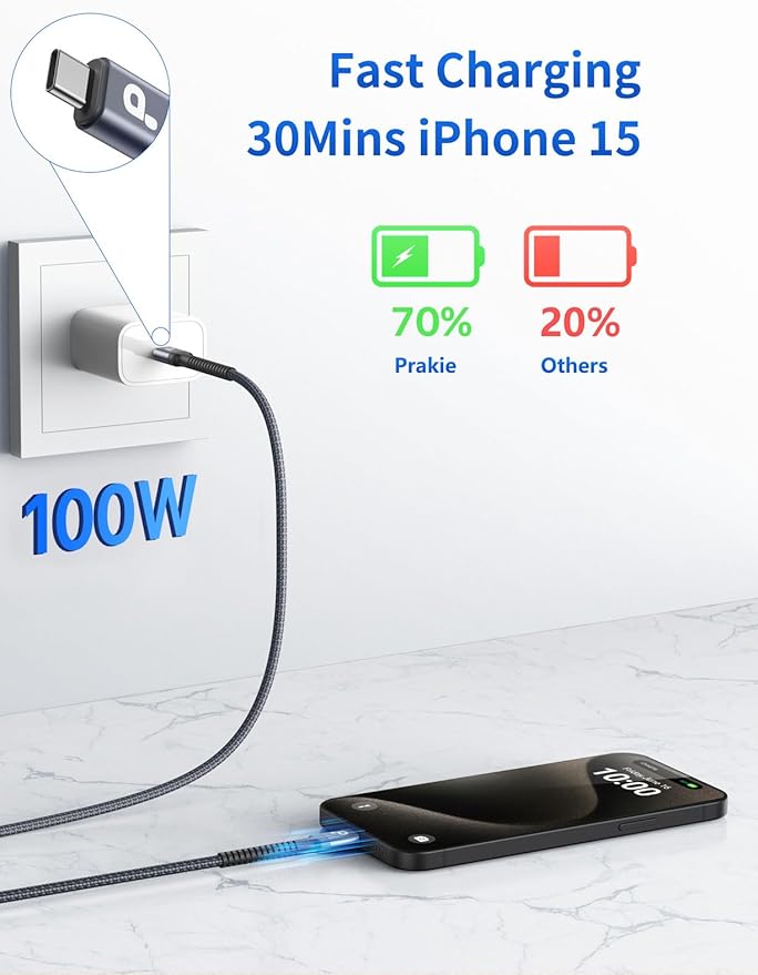 Extra Long USB C to USB C Cable 15FT, 100W USB C Cable Fast Charging, Upgraded - Image 2