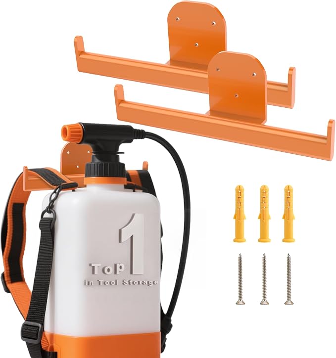 Backpack Leaf Blower Hanger, Backpack Sprayer Wall Mount, Lawn Care Accessories by FlexiRods
