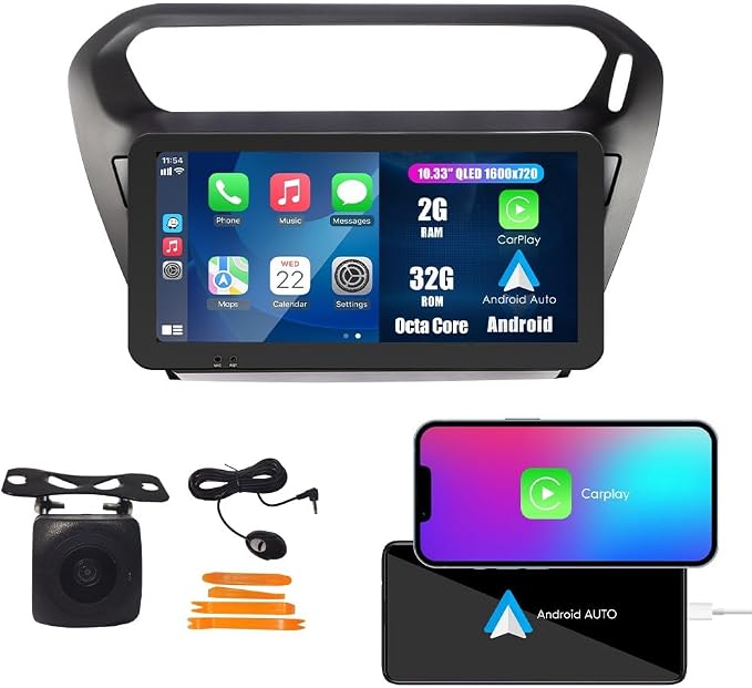 Kunfine Car CarPlay Android Auto Navigation Stereo GPS Radio Camera Display by KUNFINE