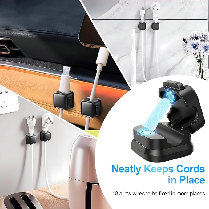 18 Pack Cord Organizer Holder, Magnetic Cable Clips Management, Easy Strong - Image 5