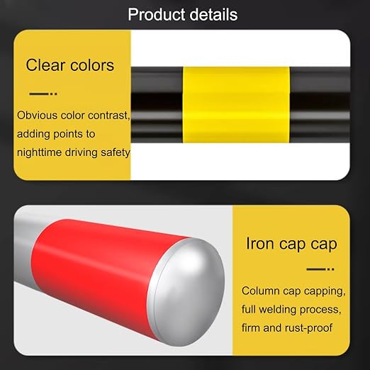 Safety Bollard Post, Steel Security Post Barrier Traffic Pole, Removable Bollard - Image 5