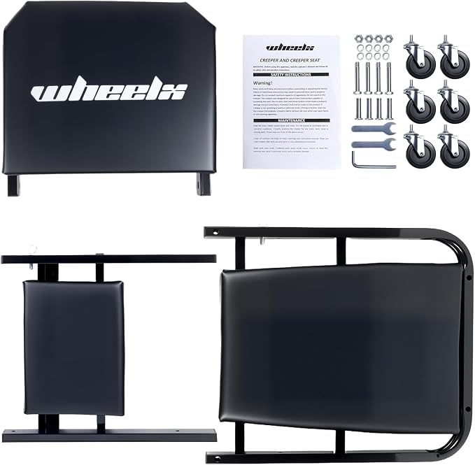 Mechanic Creeper 40inches 3-in-1 Z Seat 480lbs Capacity, Foldable Garage Chair - Image 7