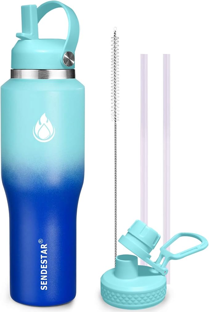 SENDESTAR 40oz Stainless Steel Water Bottle, Double Wall Vacuum Insulated Bottle by Sendestar