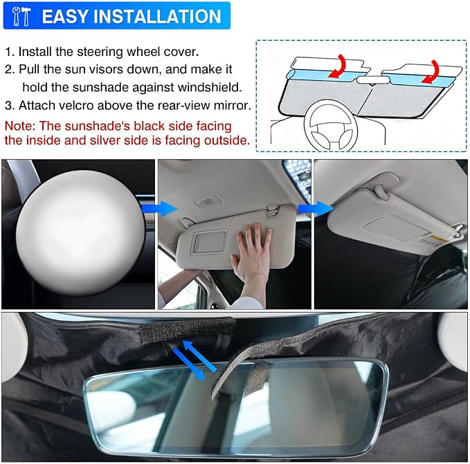KUST Windshield Sun Shade for Toyota Sienna Mini Van Accessories 2021-2025 2026 - Image 6