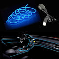 El Wire Blue Interior Car LED Strip Lights, 5M Neon Wire USB 5V by Maxlaxer