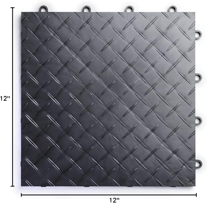 Big Floors RaceDeck Diamond Plate Design, Durable Interlocking Modular Garage - Image 7