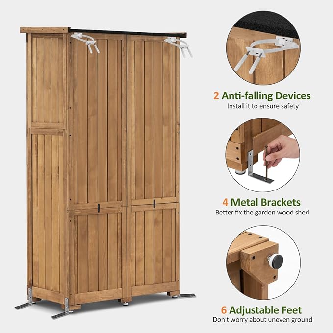 MCombo Outdoor Storage Cabinet, Garden Storage Shed, Outside Vertical Shed - Image 6
