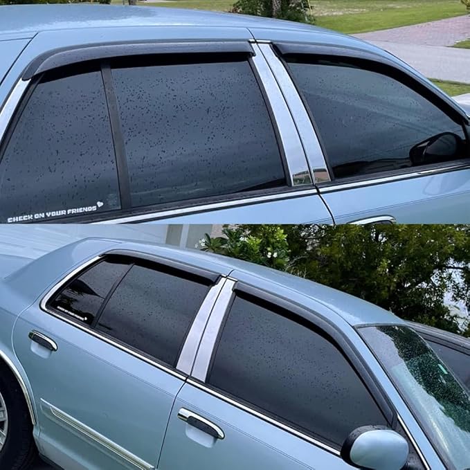 94228 Sunproof Waterproof Side Window Wind Deflector, Rain Guards Visor fit - Image 3