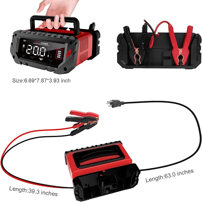 Battery Charger 0-20Amp, 12V/24V Lithium, Lead Acid, Fully-Automatic Smart Car - Image 7