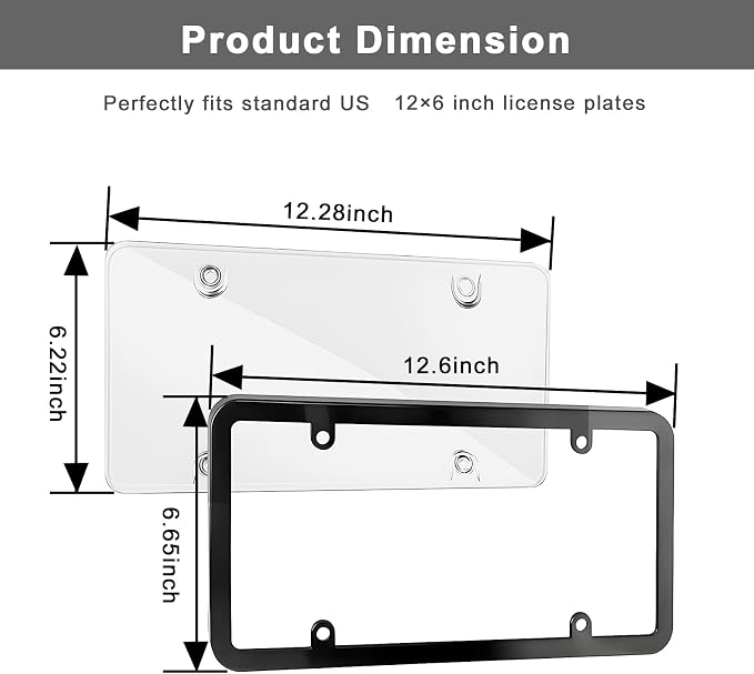 Transparent License Plate Cover and Frames, Unbreakable Car Licence Plate Frame - Image 4