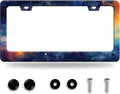 Watercolor Galaxy License Plate Frame Colorful Starry Sky License Plate by GORSNKYE