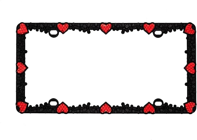 Creathome 3D Daisy Heart License Plate Frame from Pure Zinc Alloy Metal Perfect - Image 5