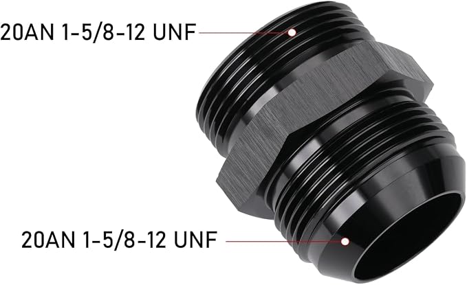 20AN Male Flare to 20AN ORB O-ring Boss Fuel Pump Rail Adapter Fitting Aluminum - Image 2