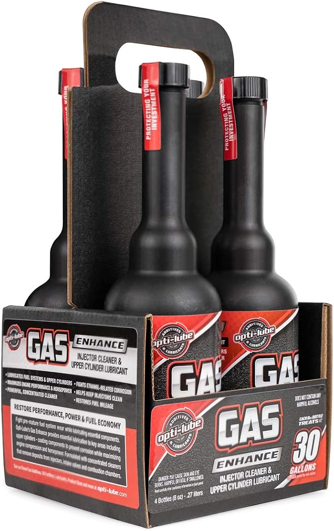 Opti-Lube Gas Enhance Fuel ADDITIVE: 8OZ 4 Pack Long Neck Bottles - Image 7