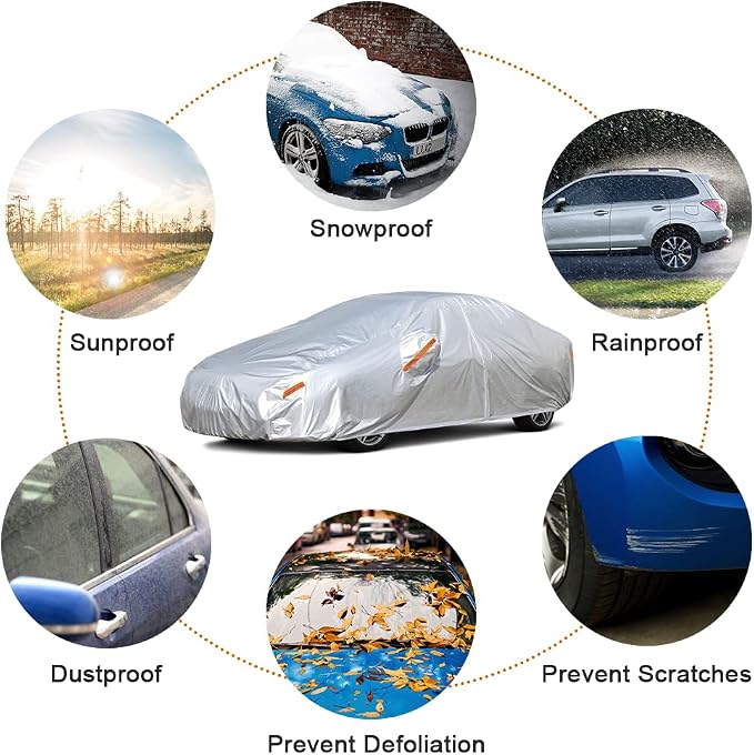 Kayme Car Covers for Automobiles Waterproof All Weather - Image 4