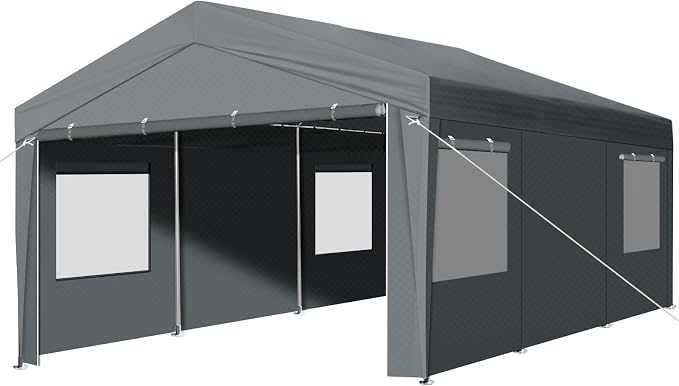 VINGLI 12 x 20 ft Outdoor Portable Storage Shed, Heavy Duty Bike Tent by VINGLI