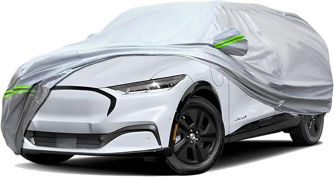TUCAREST 6-Layers Premium Full Car Cover Hard Shell Zipper Design Waterproof by TUCAREST
