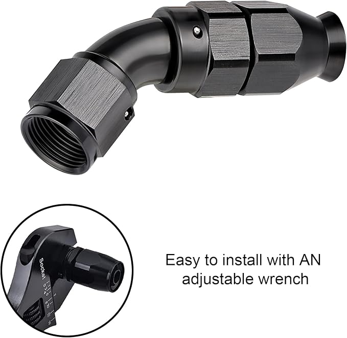EVIL ENERGY 4AN 45 Degree PTFE One Piece Full Flow End Hose Fitting Aluminum - Image 6