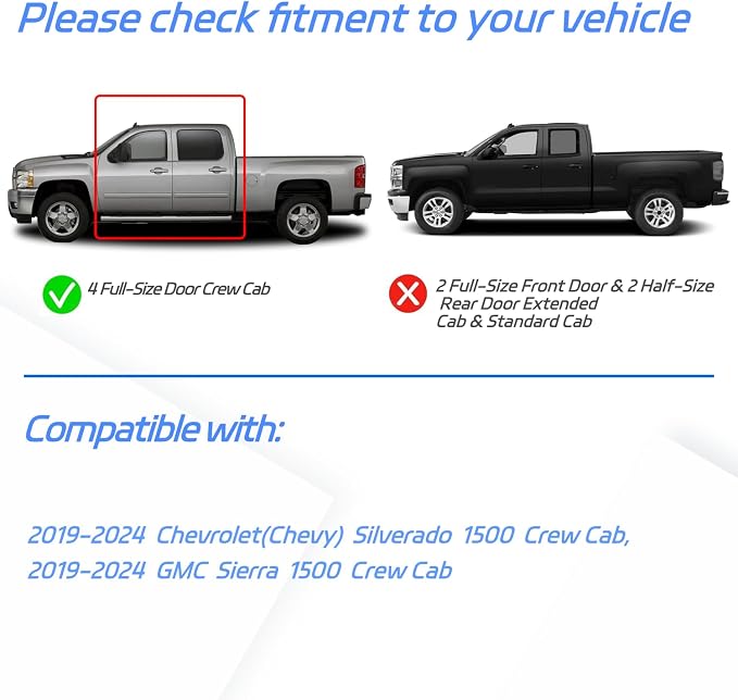 in Channel Window Rain Guards for 2019-2025 Chevy Silverado/GMC Sierra 1500 - Image 2