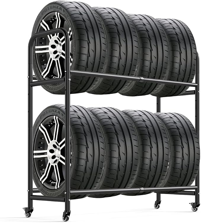 Hershii Tire Storage Rack Standing Garage Storage Shelf Organizer by Hershii