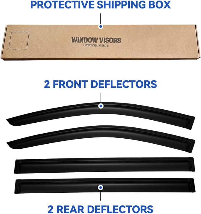 Window Visors Rain Guards for 2008-2020 Dodge Grand Caravan, Out-Channel Window - Image 5