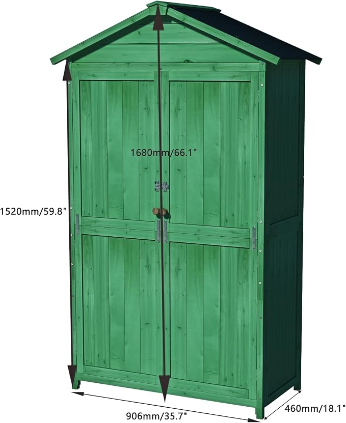 35.6" Outdoor Storage Shed, Wooden Shed - Image 3