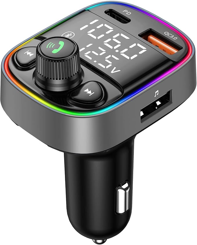 LIHAN AUX USB C Bluetooth Car Adapter, Wireless Handsfree Call, FM Transmitter by LIHAN