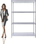 48"x24"x72" Chrome Premium Metal Steel Wire Shelving 4-Tier NSF 3200 LBS MAX by UtilityBasics