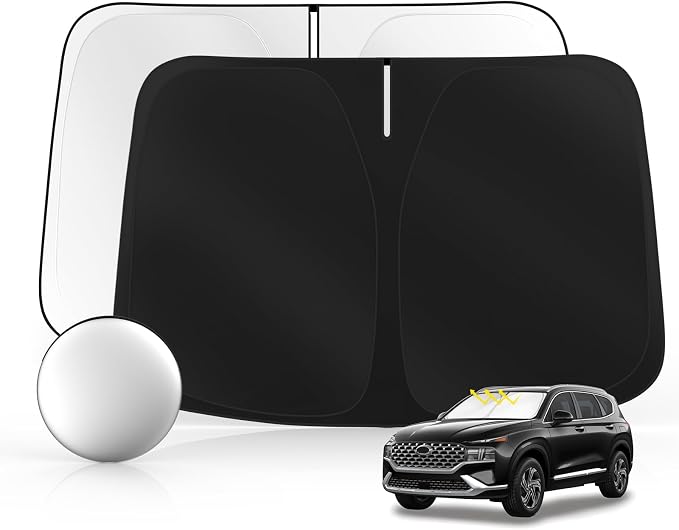 Windshield Sun Shade for H-yund-ai Santa Fe 2019-2025 2026 Foldable Sunshade by SULAGIWINDSHIELDSUNSHADE