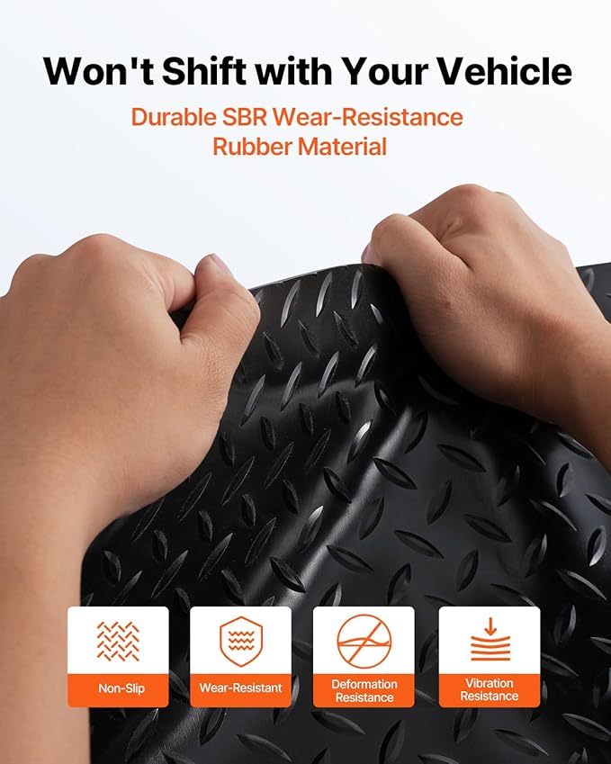 VEVOR Diamond-Plate Flooring Roll, SBR Rubber Mat, Gym & Garage Industry - Image 3