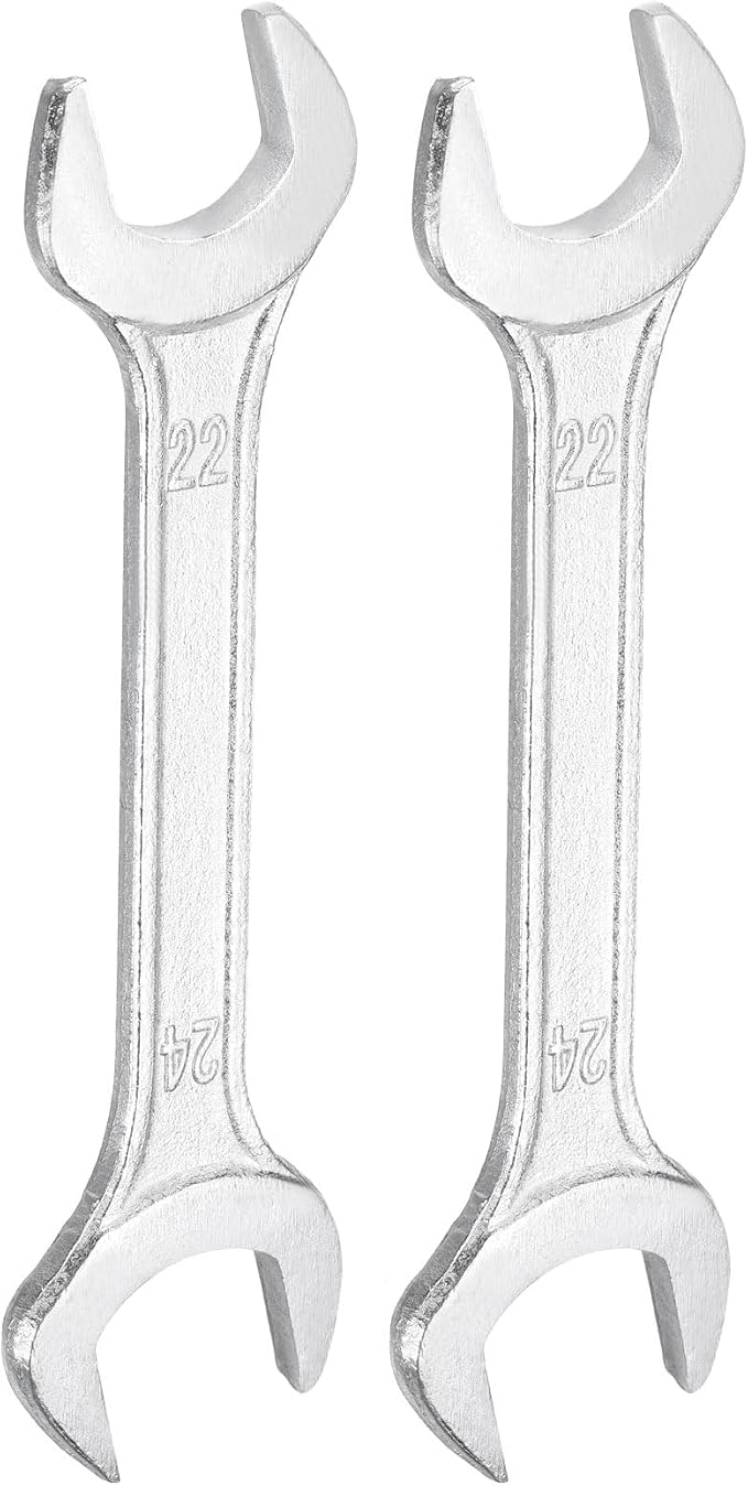 HARFINGTON 2pcs Double Open End Wrench 22mm x 24mm Metric 15 Degree Offset by HARFINGTON
