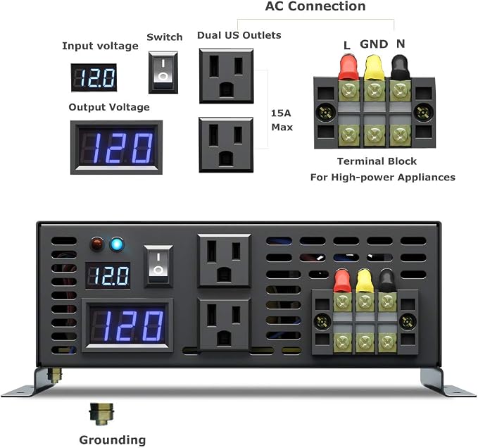 WZRELB 5000W High Efficiency Solar Power Inverter Off Grid 12V DC Voltage - Image 3