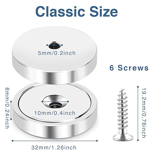 MIKEDE Strong Magnets with Hole, 100LB+ Heavy Duty Neodymium Cup Magnets with - Image 4