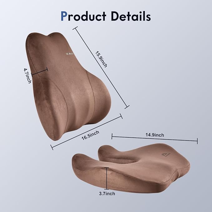 Coverado Memory Foam Car Seat Cushion and Lumbar Support Pillow - Image 6