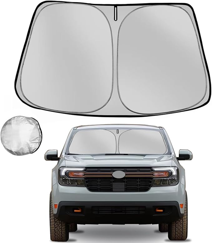 Windshield Sun Shade for 2022 2023 2024 2025 Ford Maverick Foldable Sun by Fonowka