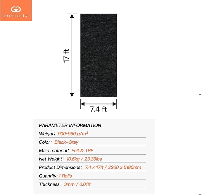 7.4'x 17' Garage Floor Mat & Oil Spill Mat, Heavy Duty Under Car Mat - Image 7