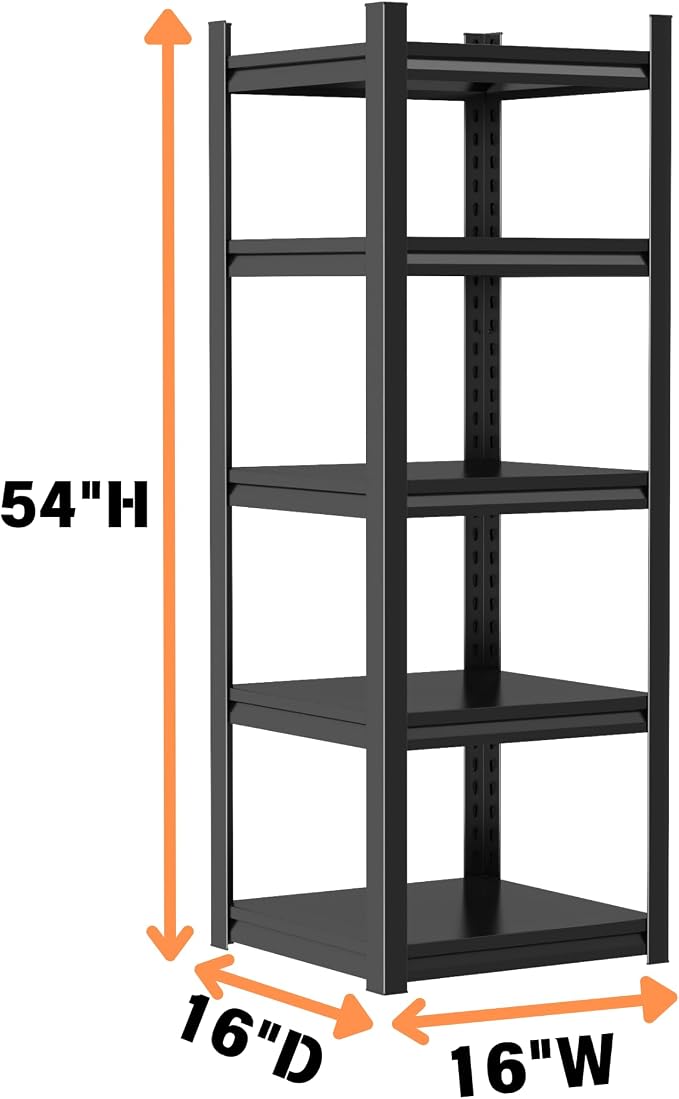 Metal Garage Shelving Unit, Heavy Duty 5-Tier Adjustable Storage Rack, Steel - Image 3