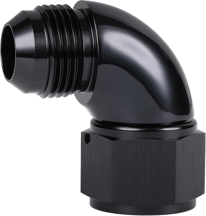 90 Degree 12AN Male to 12AN Female Swivel Full Flow Fitting Adapter Coupler - Image 5