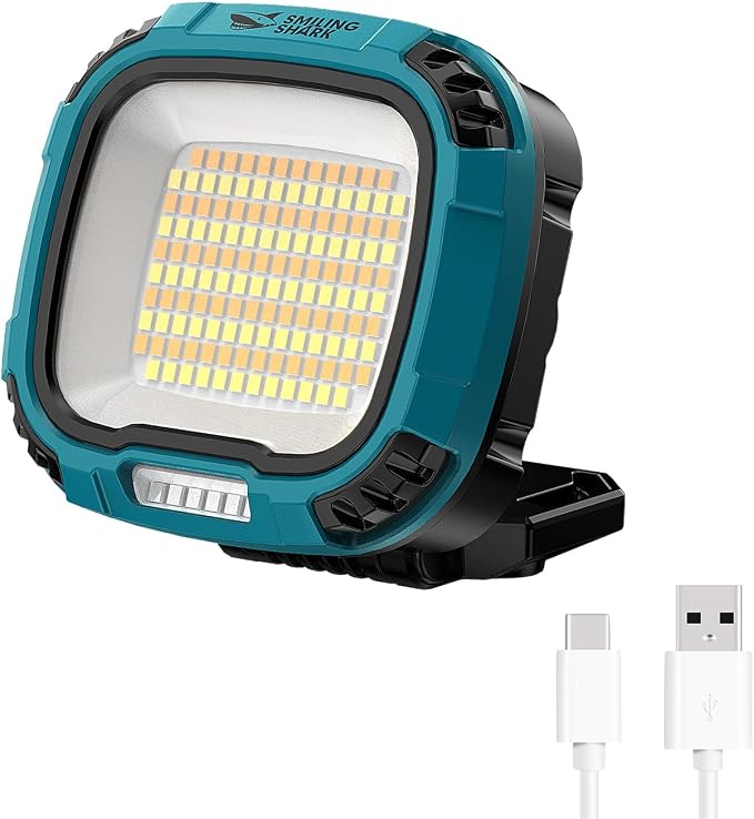 Smiling Shark Working Light, LED Work Light 4000 Lumen 18 Light Mode USB by SmilingShark