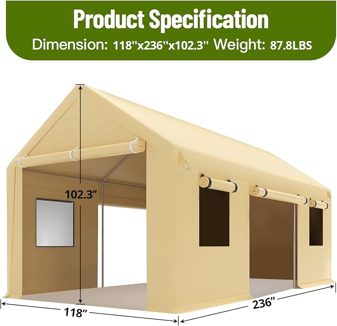 10 x 20ft Heavy-Duty Carport - Image 2