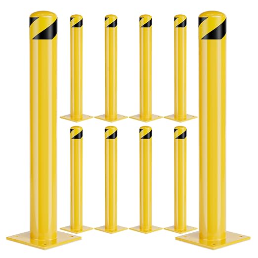Safety Bollard Post, 36 Inch Height Steel Bollards, 4.5 Inch Diameter Parking by SpecializeinYourNeeds