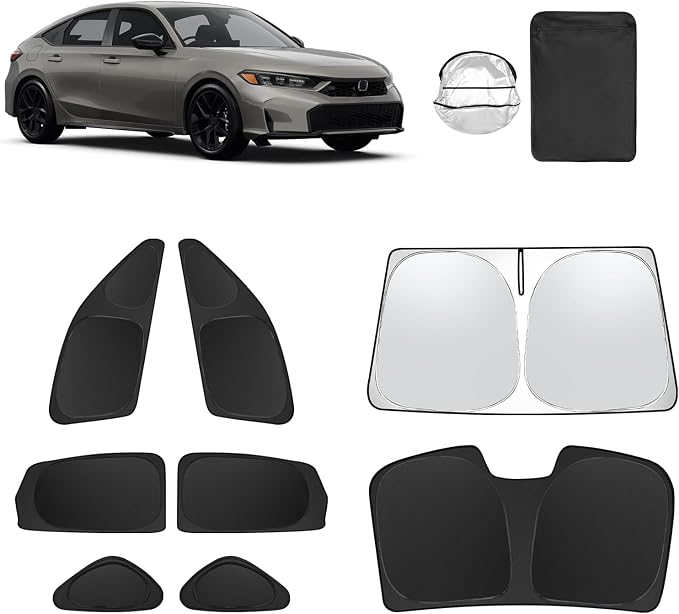 8pcs Car Window Shades for 11th Gen Honda Civic 2022-2025 Accessories, by Unknown
