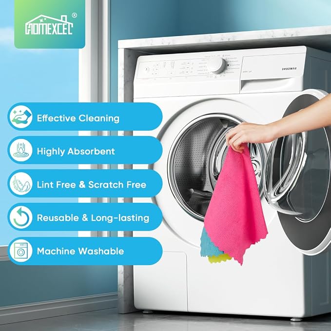 HOMEXCEL Microfiber Cleaning Cloths, 24 Pack Cleaning Rags - Image 8