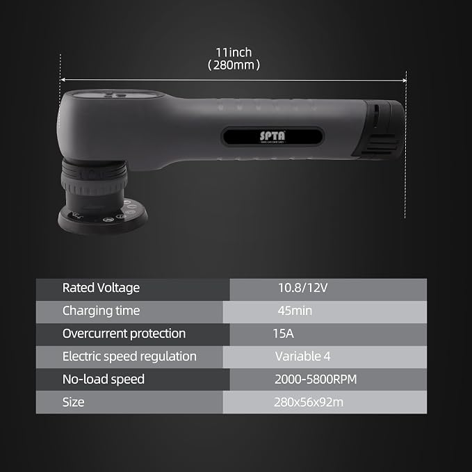 Cordless Mini Polisher, SPTA 12V Cordless Polisher - Image 6