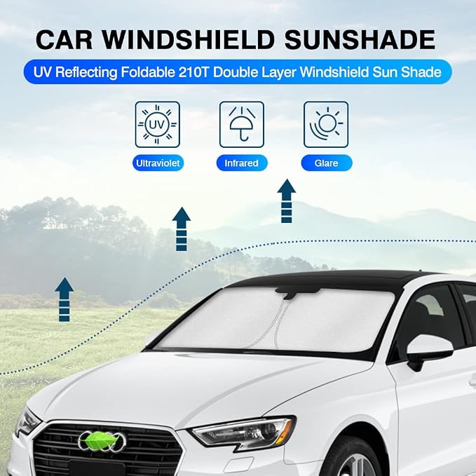 KUST Windshield Sun Shade for 2014-2020 Audi A3 Window Sunshade Sun Visor - Image 2