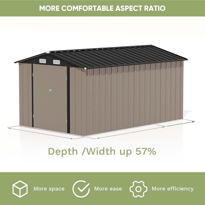 Patiowell 8 x 12 FT Metal Storage Shed - Image 6