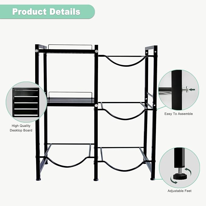 5 Gallon Water Jug Holder with 2 Storage Shelves, 3 Tier Water Bottle Holder - Image 6